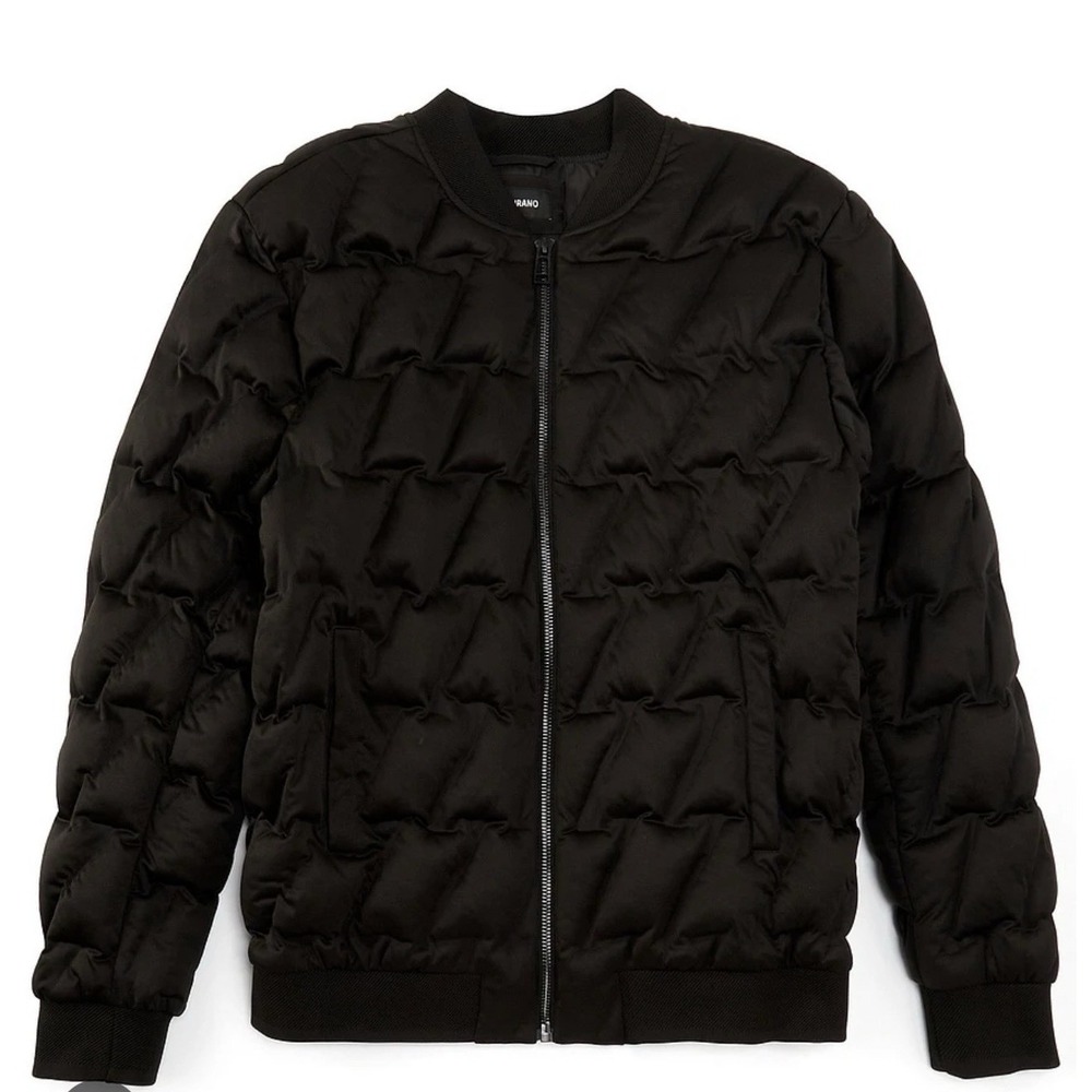 MURANO Mens Weld Heat Seal Puffer Black Bomber Jacket‎ Coat Size 2X XXL